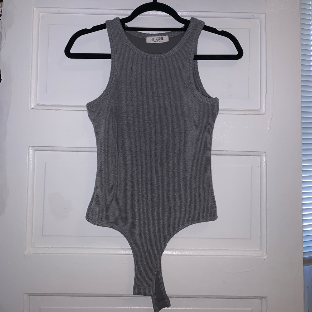 Grey halter top bodysuit